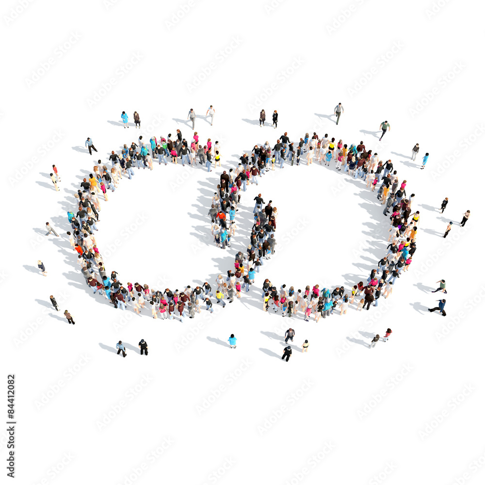 people in the shape of a chain. people in the shape of a chain.
