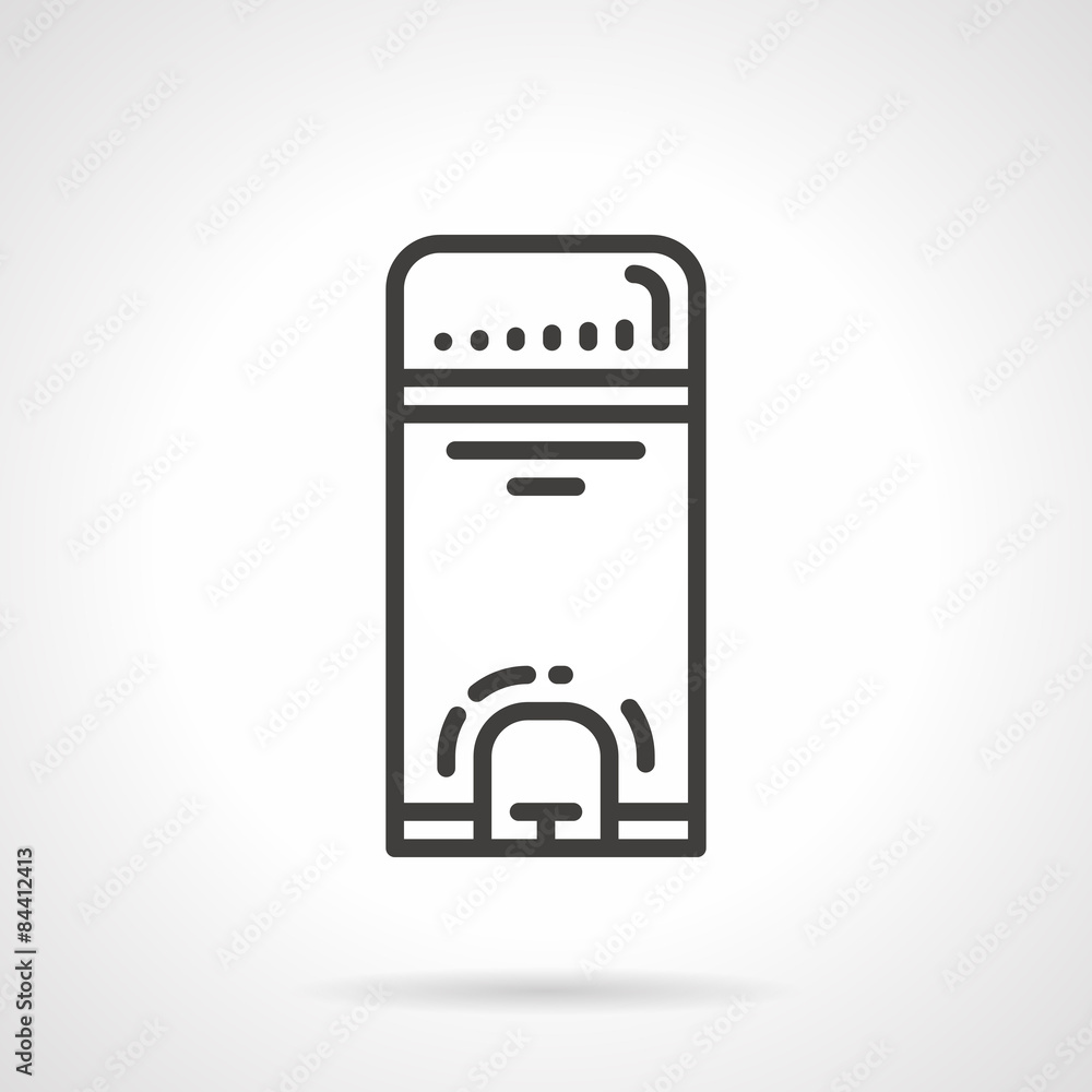 Wastebasket black line vector icon