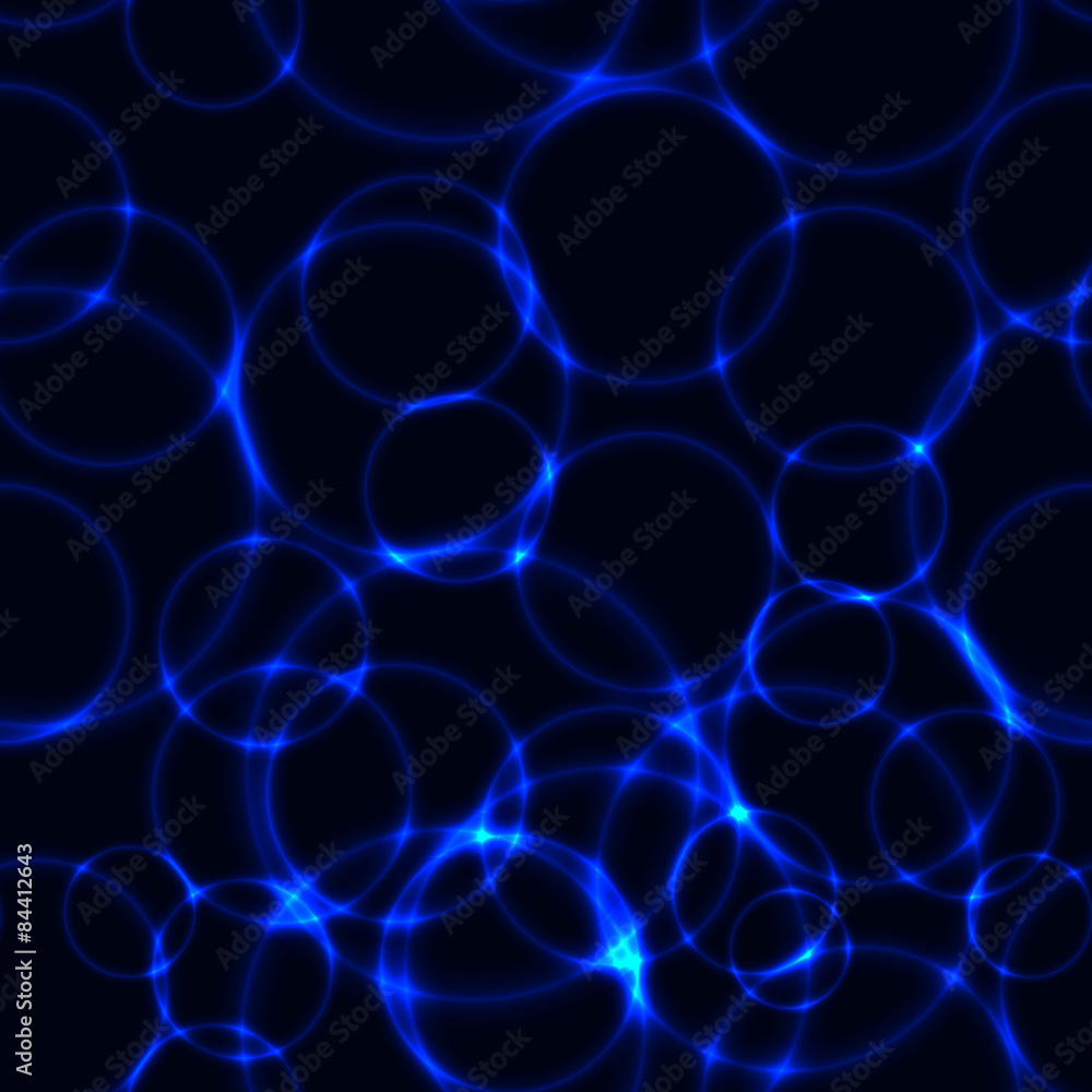 dark seamless background with blue shinning bubbles