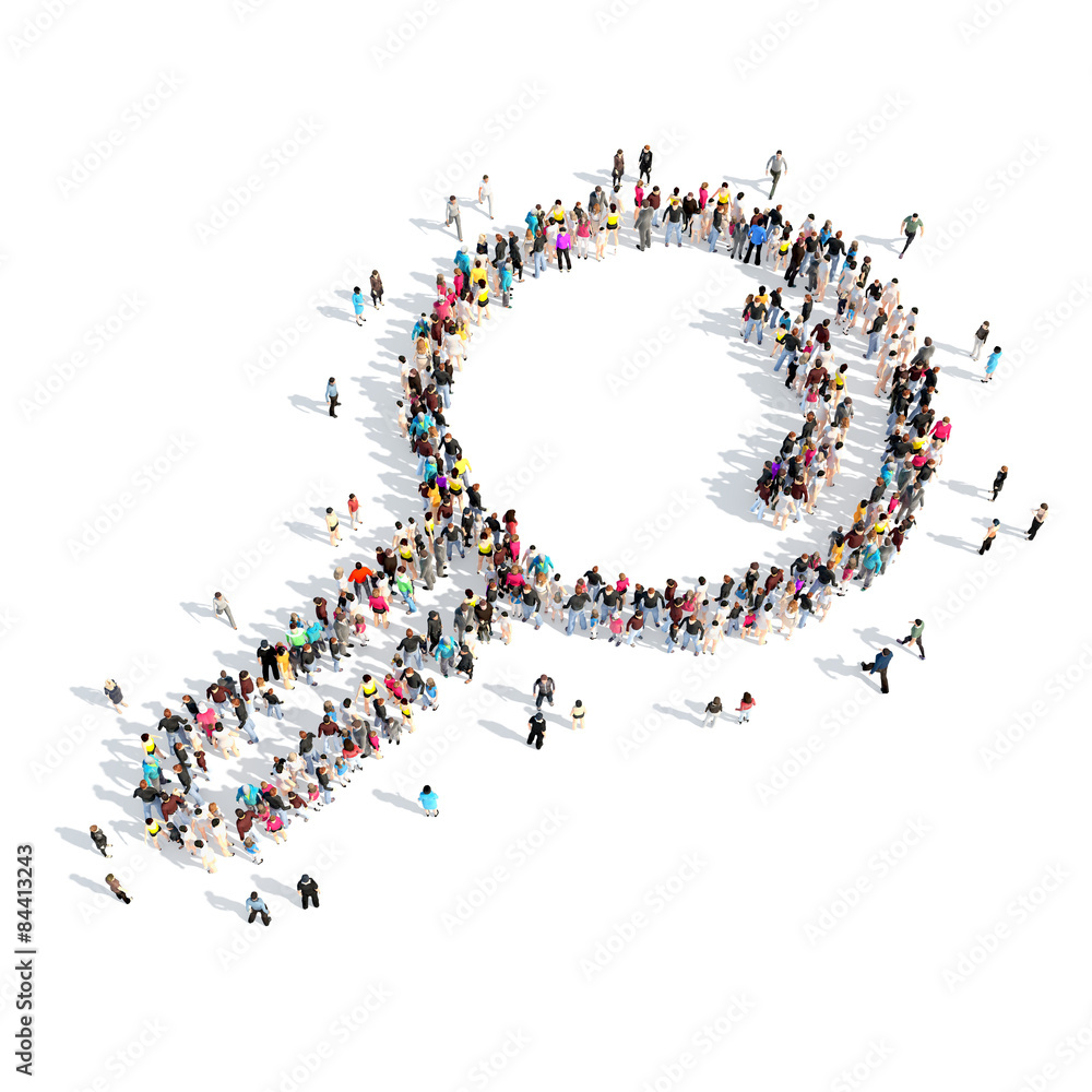 people in the shape of a magnifying glass. people in the shape of a magnifying glass.