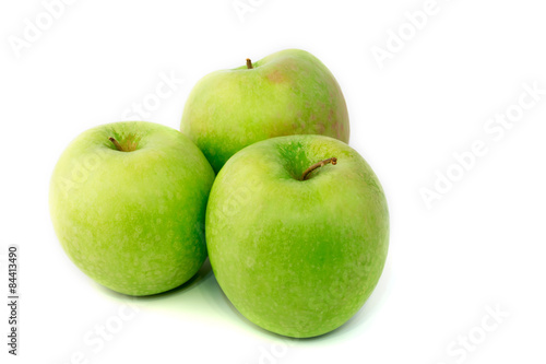 diet green apples on a white background vitamins breakfast lunch