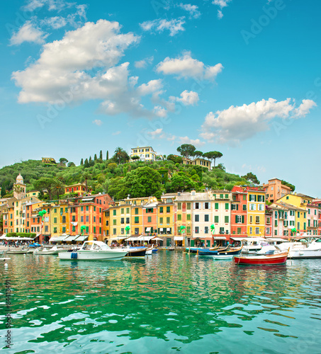 Portofino village on Ligurian coast, Italy, Mediterranean Sea © LiliGraphie