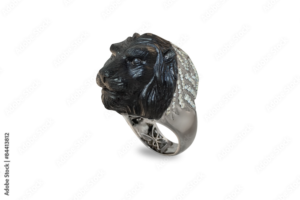 Obraz premium golden ring with diamonds