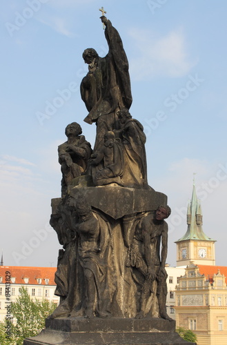 Statue of St. Francis Xaverius in Charles bridge, Prague