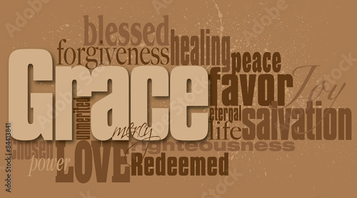 Grace word graphic montage