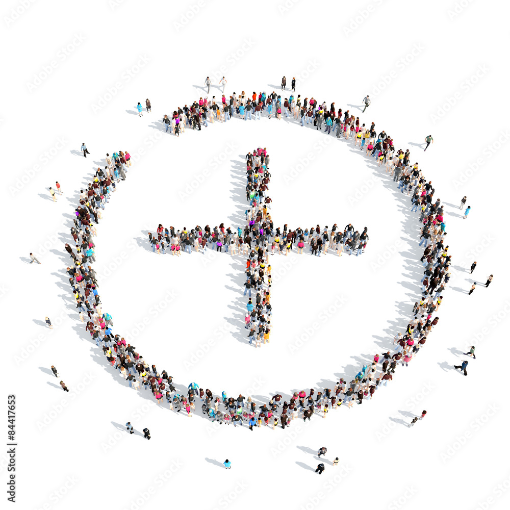people in the shape of a plus sign. people in the shape of a plus sign.