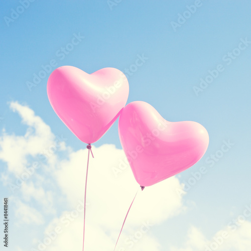 Pink heart balloons