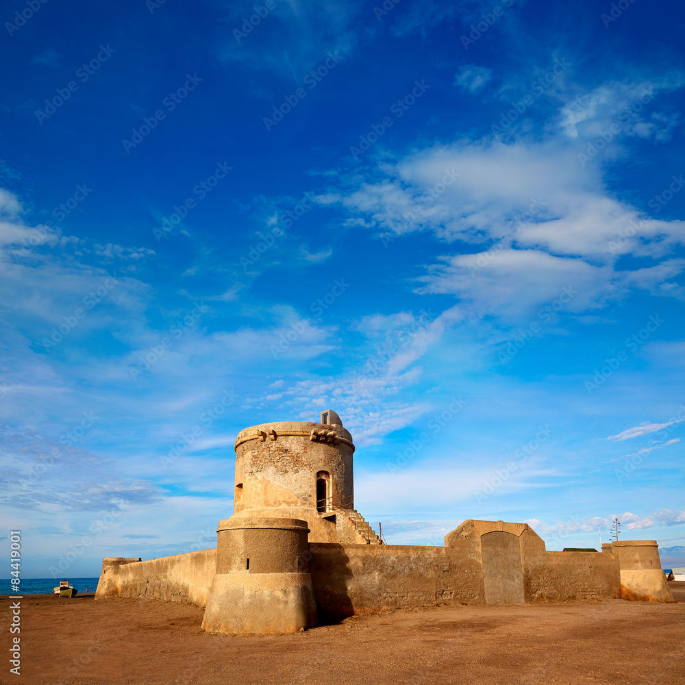 Fototapeta premium Almeria Cabo de Gata tower Torreon in San Miguel