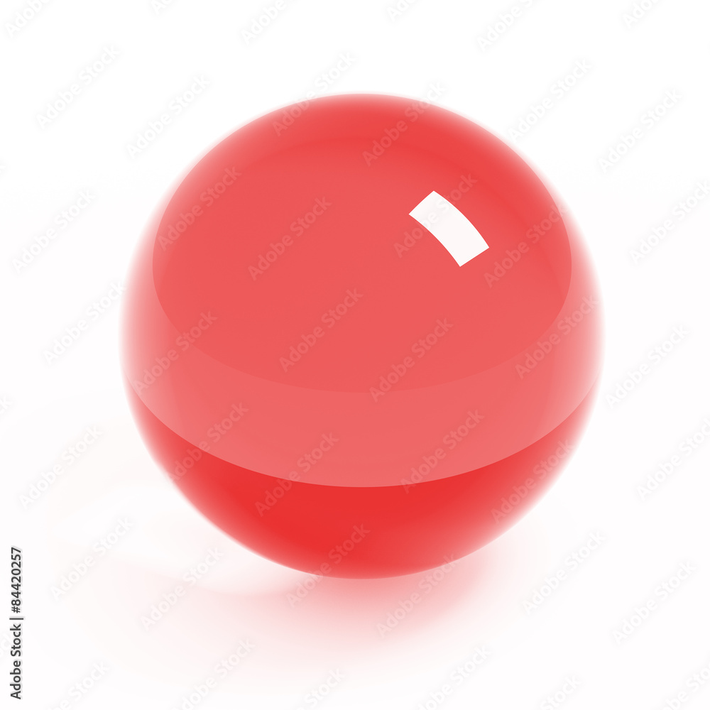 Glass red sphere isolated on white with clipping path Glass red sphere isolated on white with clipping path