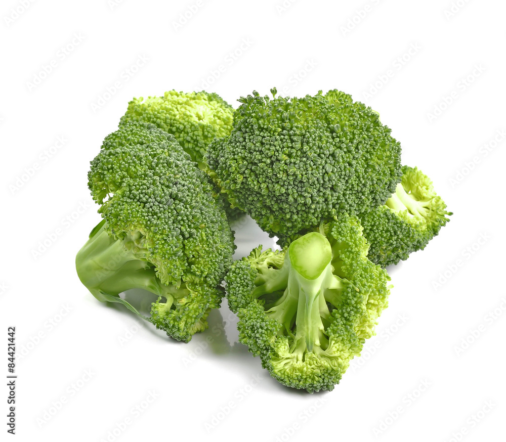 fresh green broccoli isolated on white background fresh green broccoli isolated on white background