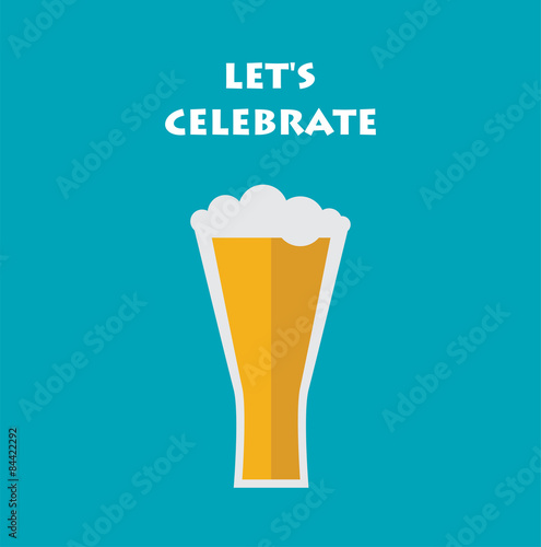 celebration invitation with glass of beer