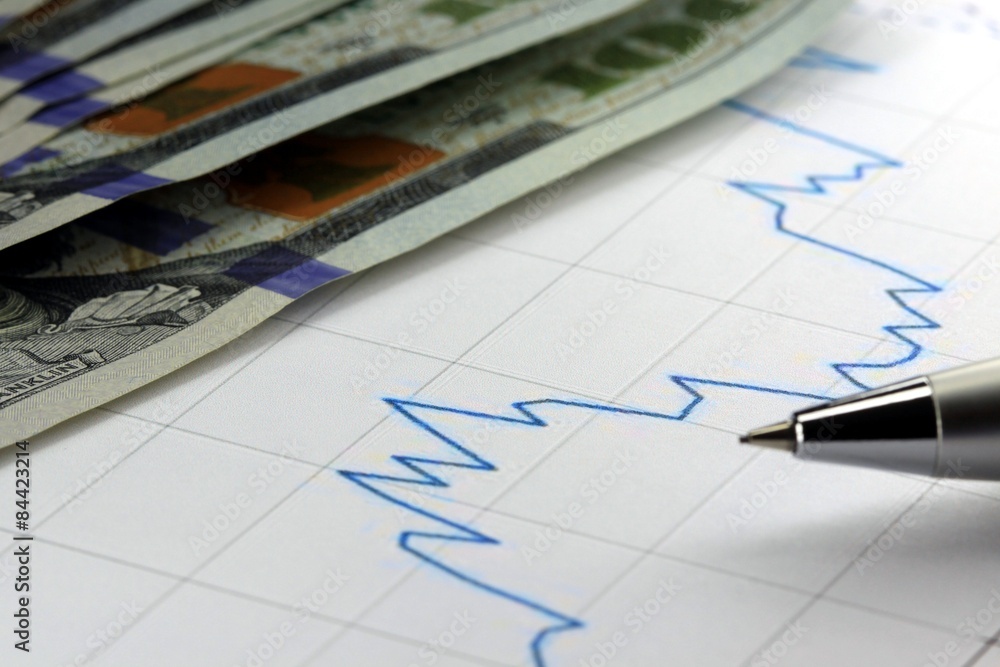 Financial graph used for accounting, analyzing or stock market trading Financial graph used for accounting, analyzing or stock market trading