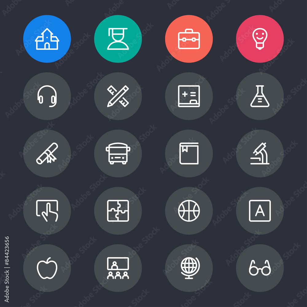 Education line icons Education line icons