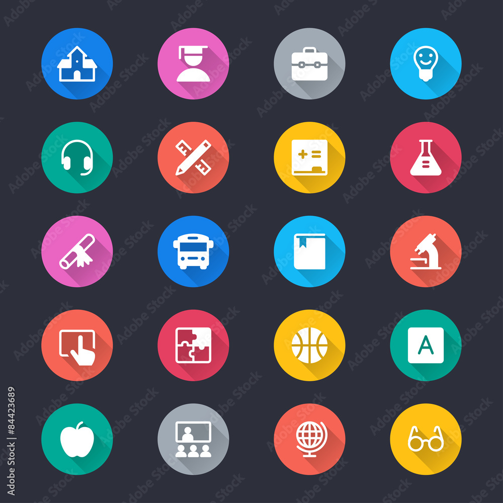 Education simple color icons Education simple color icons