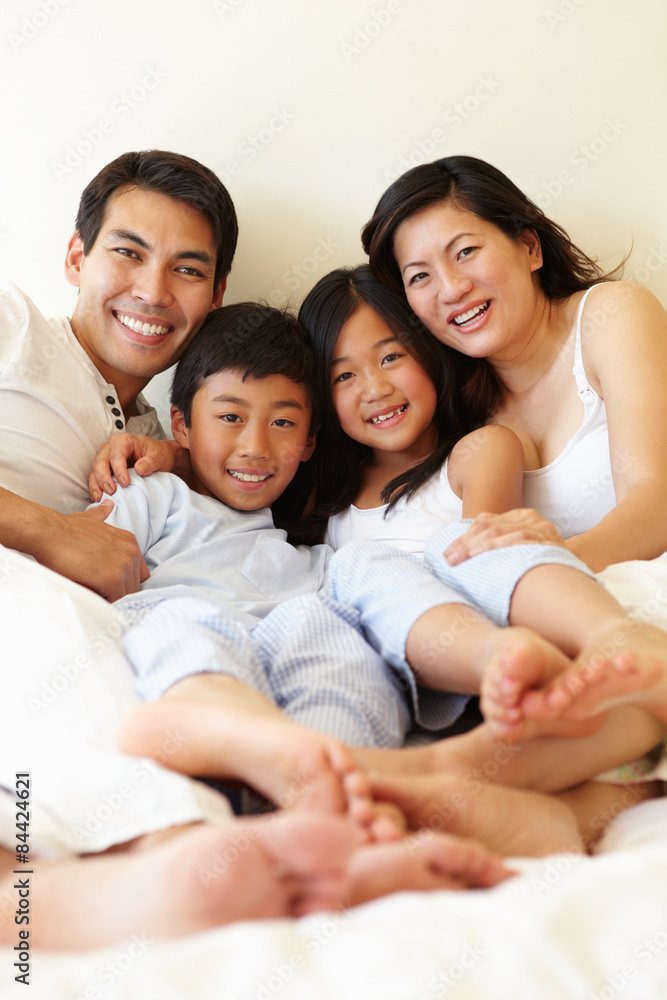 Mixed race Asian family