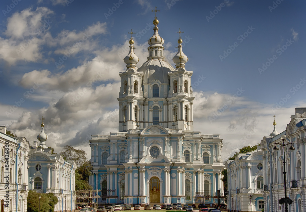 Smolny cathedral in Saint Petersburg, Russia