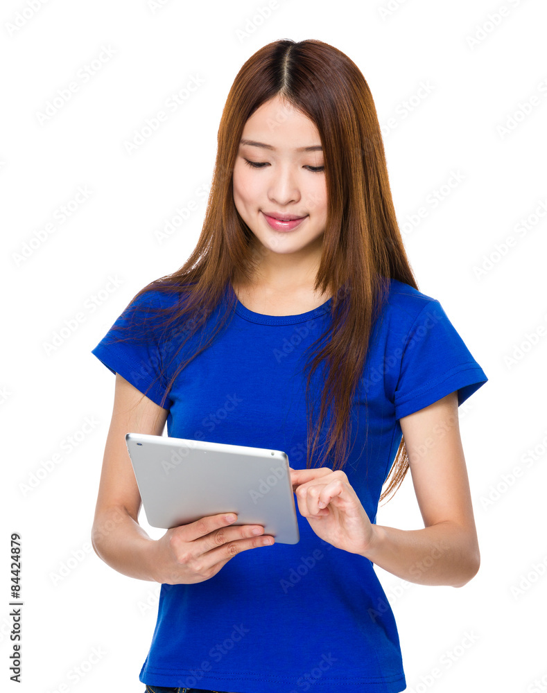 Woman use of digital tablet Woman use of digital tablet