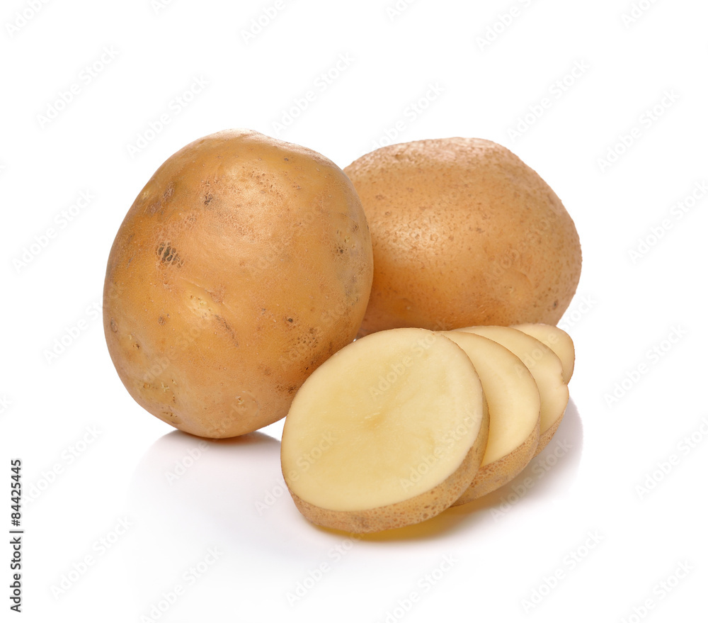 potato on white background potato on white background