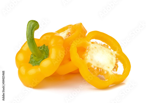 sweet yellow pepper isolated on white background