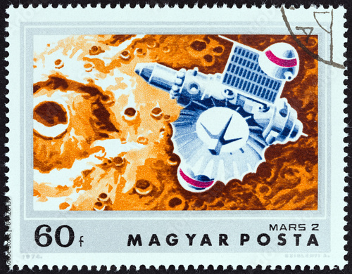 Fototapeta Naklejka Na Ścianę i Meble -  Mars 2 approaching Mars (Hungary 1974)