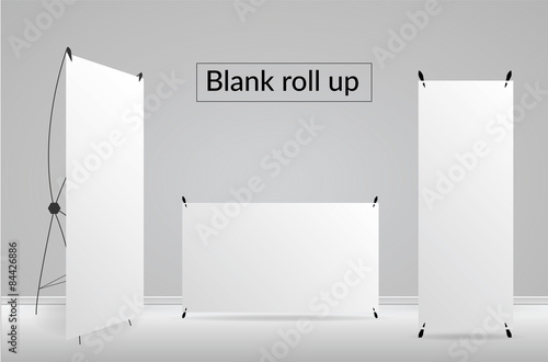 Blank roll up template on white backgrounds