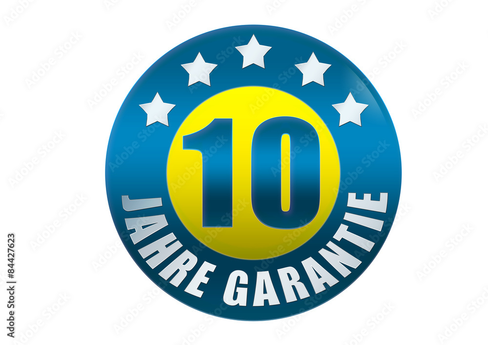 10 Jahre Garantie / Garantie Siegel StockIllustration Adobe Stock
