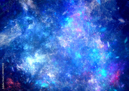 Fantasy abstract universe. Dreamy blue nebula.