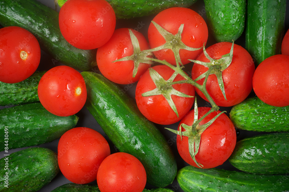 Tomatoes and cucumbers Tomatoes and cucumbers