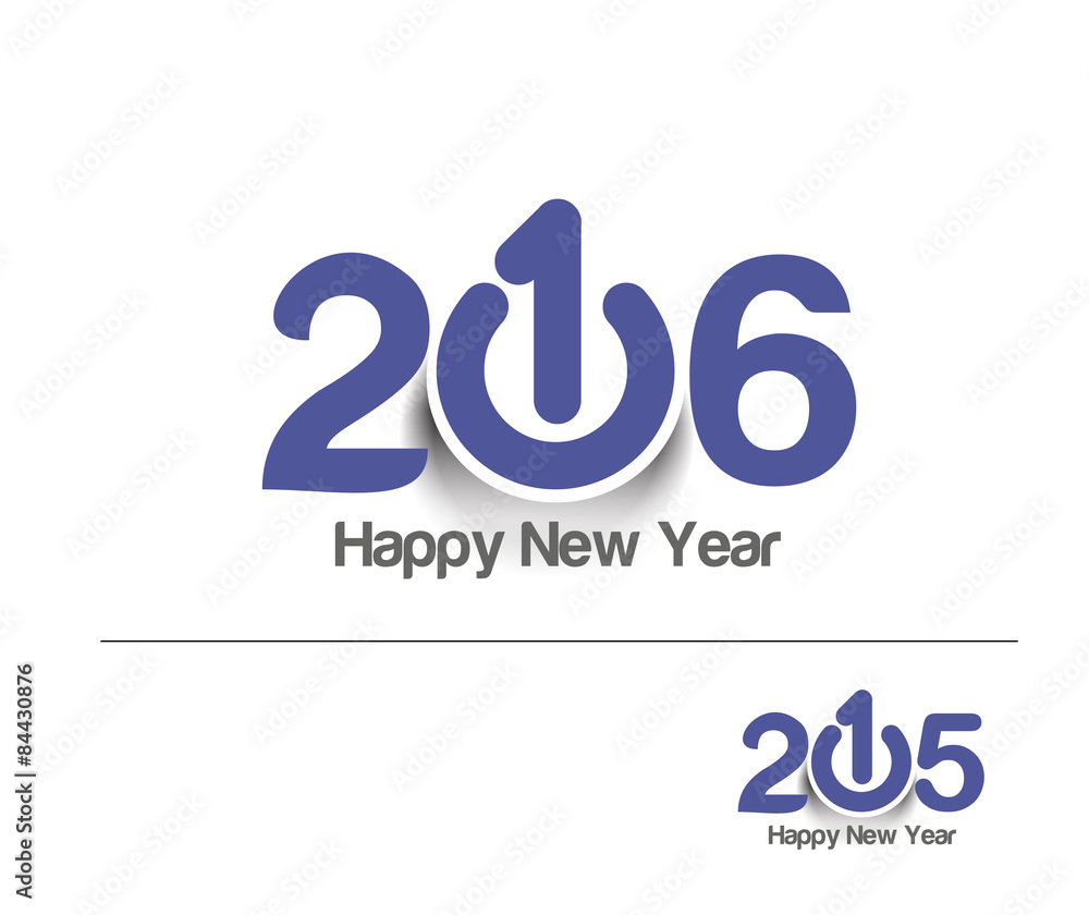 Happy new year 2016 Text Design 