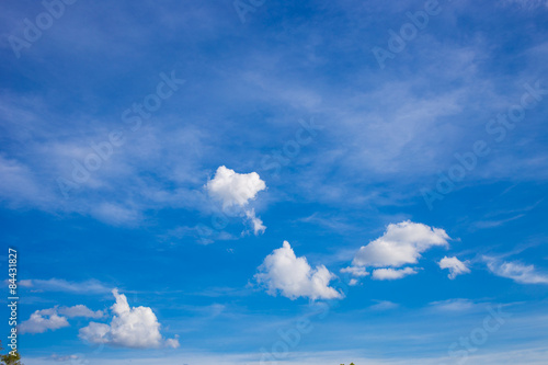 White cloud and blue sky background image. © patcharaporn1984