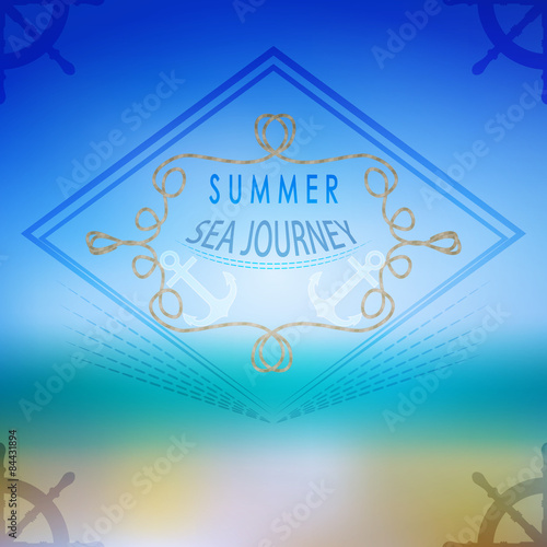 Vector summer ocean, blurred landscape, interface. Corporate web