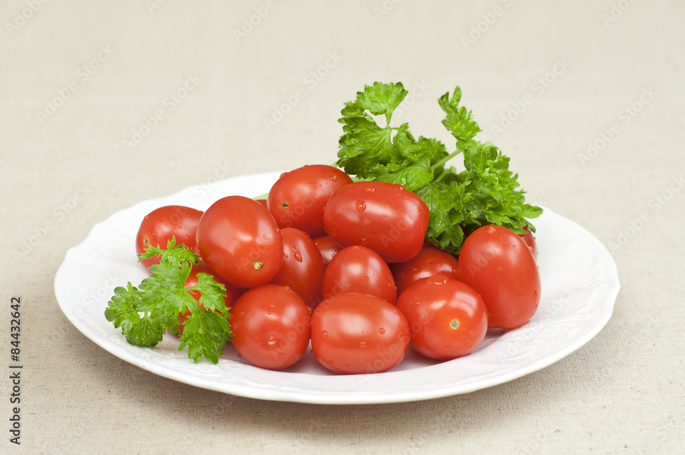 organic tomatoes and parsley