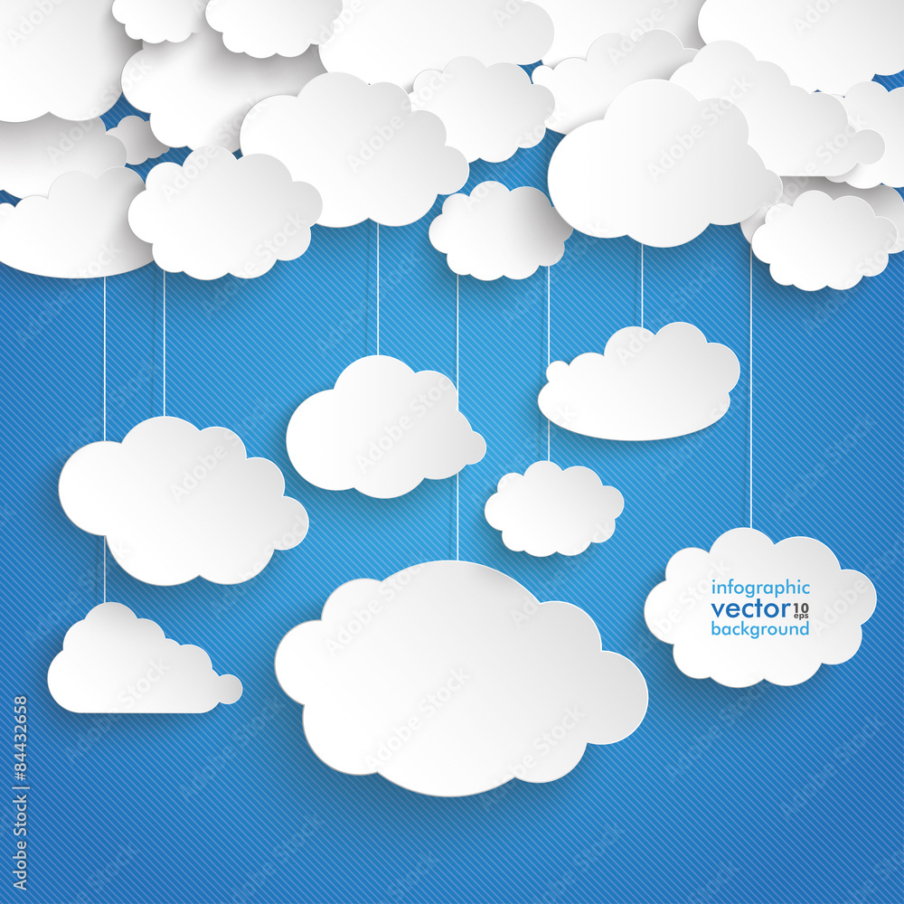 Paper Sticker Clouds Stiped Blue Sky Paper Sticker Clouds Stiped Blue Sky