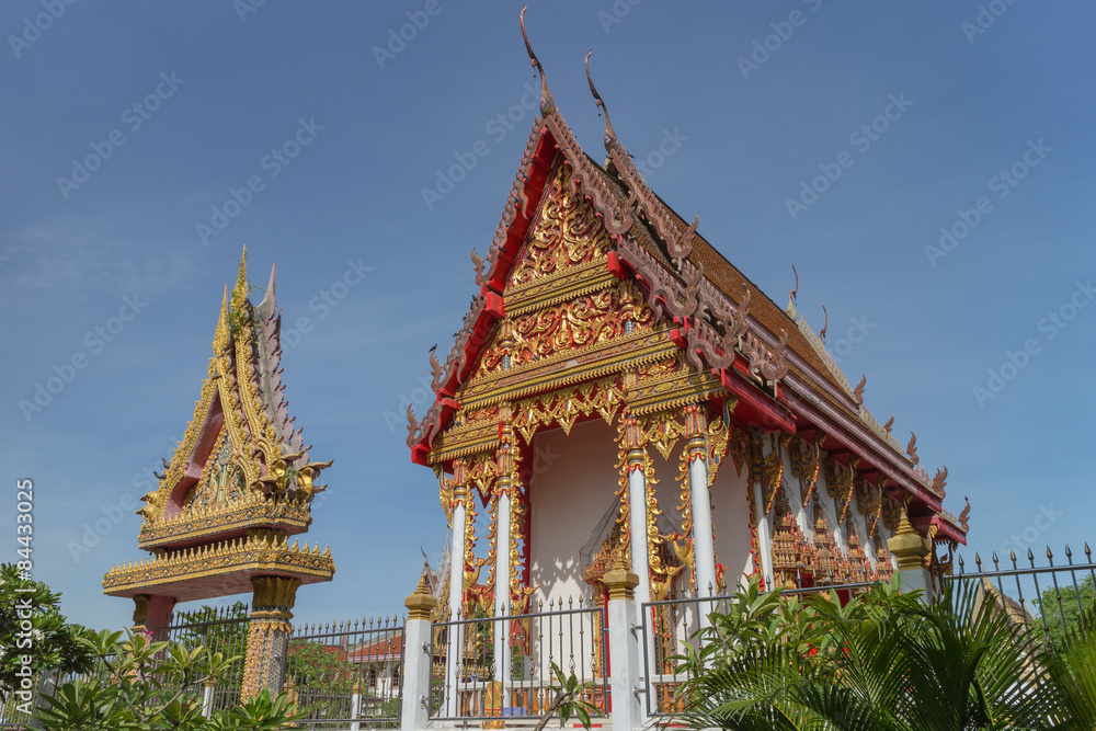 Temple with tree and sky at Wat putthawat Temple with tree and sky at Wat putthawat
