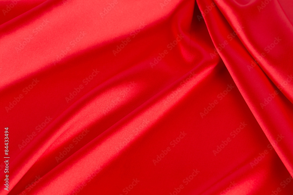 Red silk drapery close up. Red silk drapery close up.