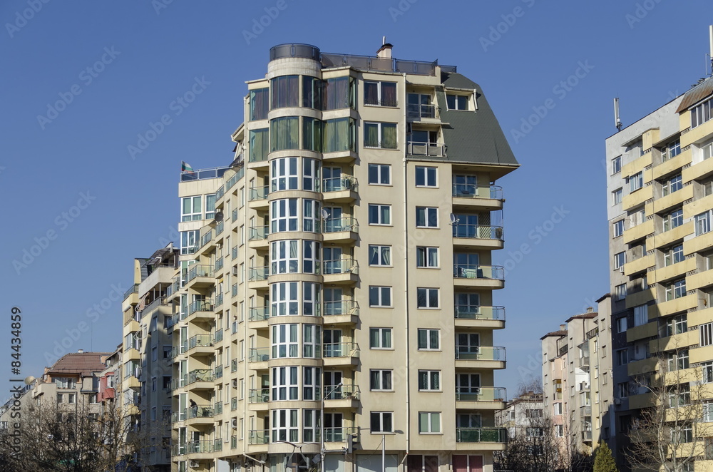 A residential district of contemporary bulgarian houses in city Sofia, Bulgaria 