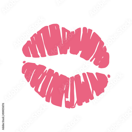 Kiss lips lipstick red trail
