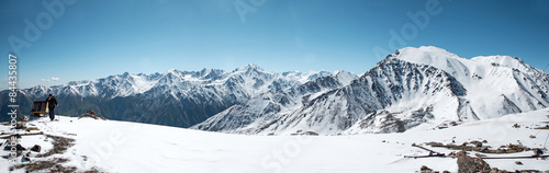 Panorama of Trans-Ili Alatau mountains. Top view from Big Almaty © Pitcher