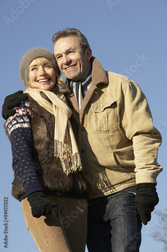 Portrait mature couple outdoors in winter