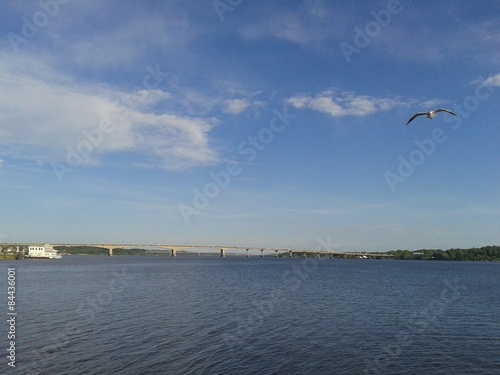 Obraz na plátně The Volga river in Kostroma