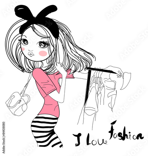Sketch fashion girl
