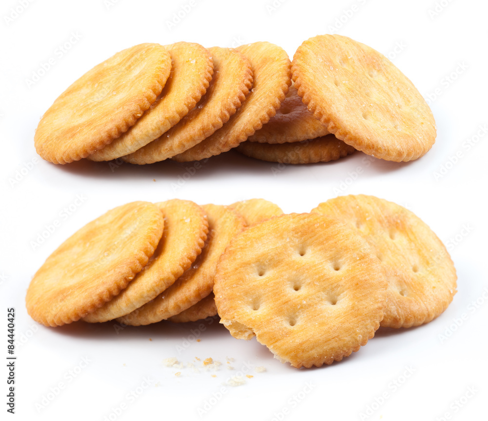 crackers on white background crackers on white background