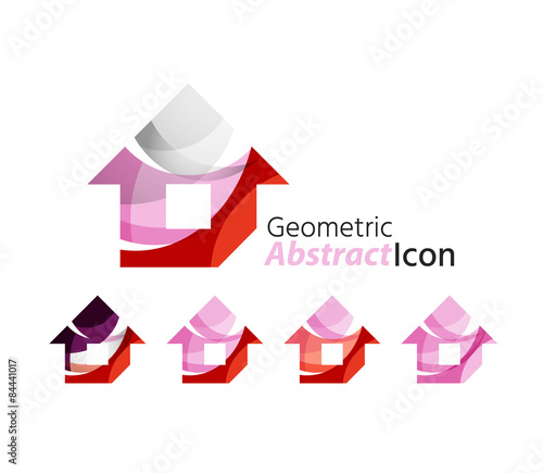 Set of abstract geometric company logo home, house, building