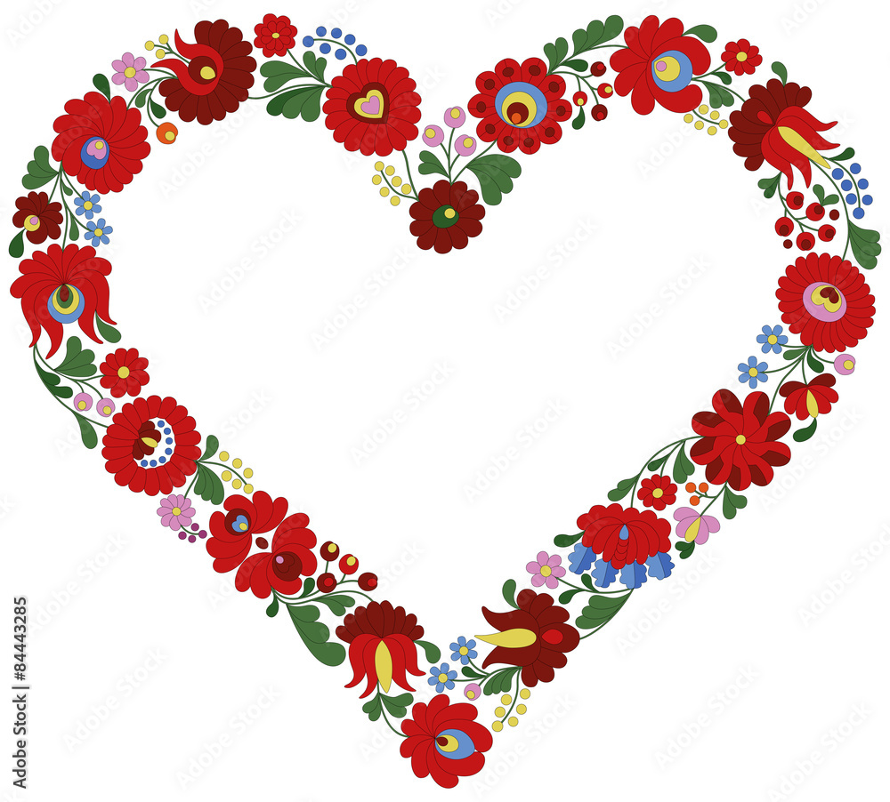 Hungarian embroidery heart frame