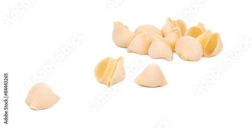 Close up of Italian pasta shells. 
