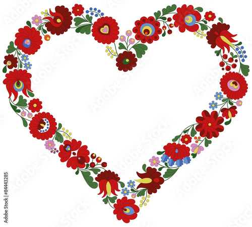 Hungarian embroidery heart frame