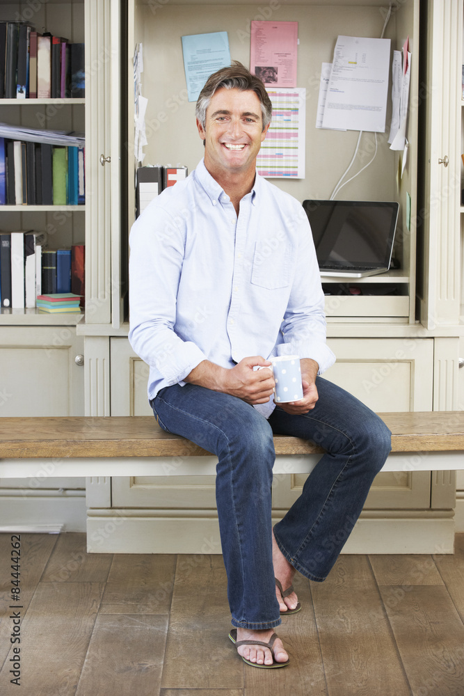Man Working In Home Office Man Working In Home Office