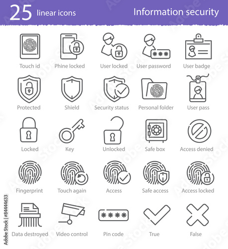 25 linear icons set