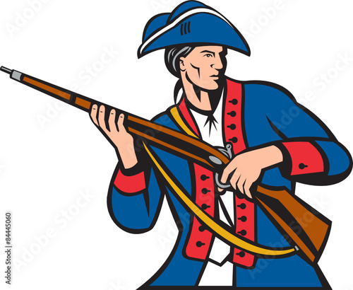 American Patriot Militia Musket Retro
