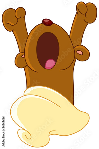 Teddy bear waking up